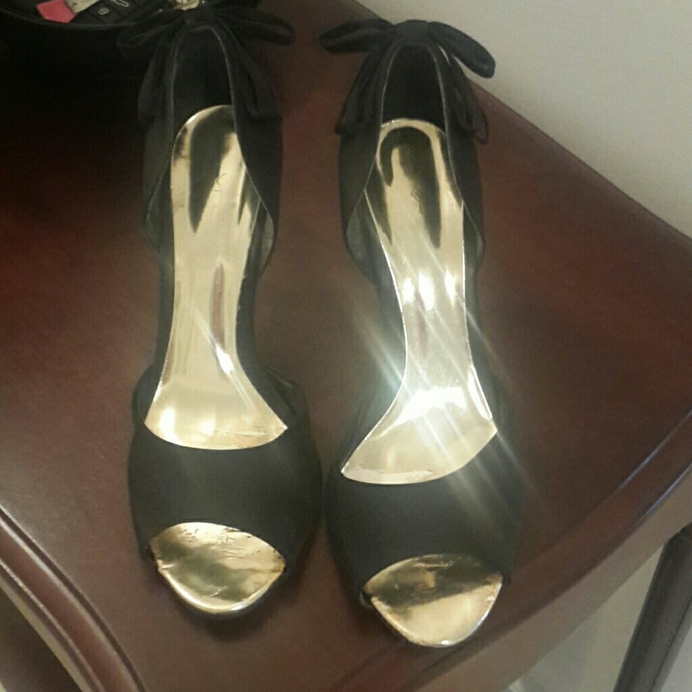 Black Satin High Heel Sandals